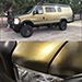 sportsmobile - brushed gold vinyl wrap